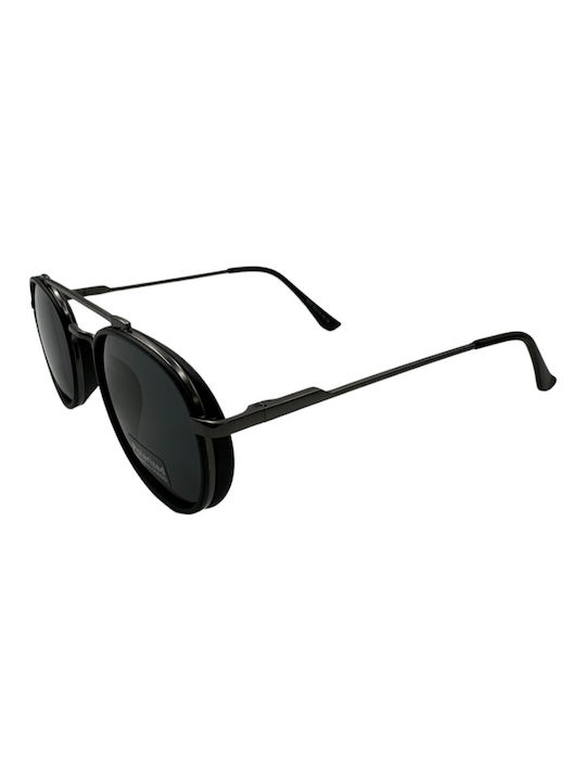V-store Sunglasses with Black Frame and Black Polarized Mirror Lens POL9003-02