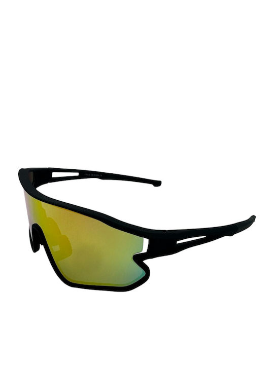 V-store Unisex Sunglasses with Black Plastic Frame and Multicolour Mirror Lens 9802-02