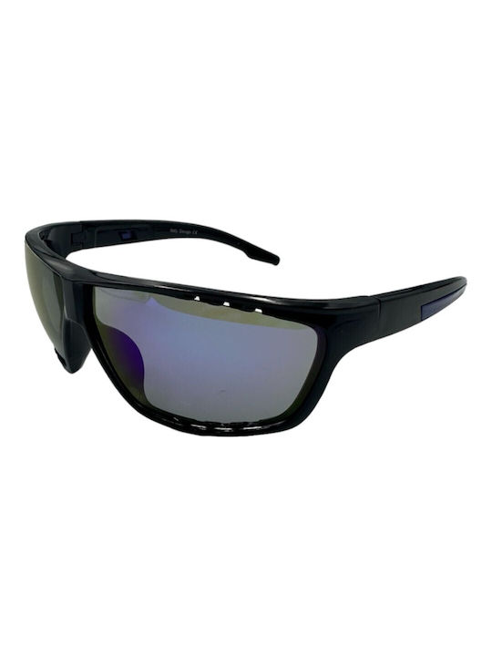 V-store Men's Sunglasses with Black Plastic Frame and Black Lens 130-02