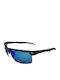V-store Men's Sunglasses with Black Plastic Frame and Blue Polarized Mirror Lens POL9503BLUE