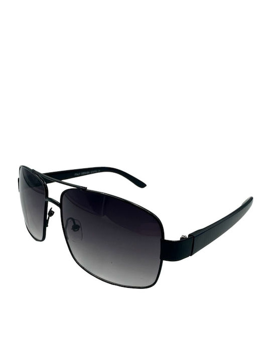 V-store Men's Sunglasses with Black Metal Frame and Gray Gradient Lens