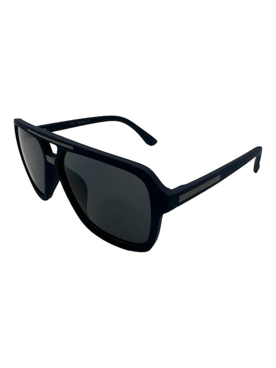 V-store Sunglasses with Navy Blue Plastic Frame and Black Lens 872-01