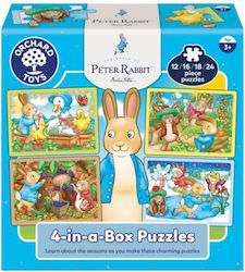 Orchard Toys Peter Rabbit 4-in-a-box Puzzles 4 Εποχές 4 Παζλ Κουτί Ηλικίες 3+ Ετών