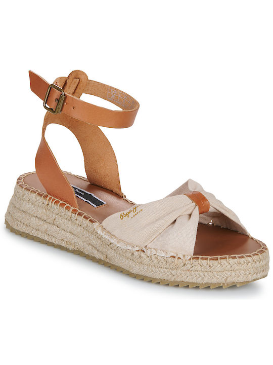 Pepe Jeans Damen Flache Sandalen in Braun Farbe