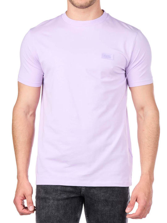 Karl Lagerfeld Crewneck T-shirt Bărbătesc cu Mânecă Scurtă Violet