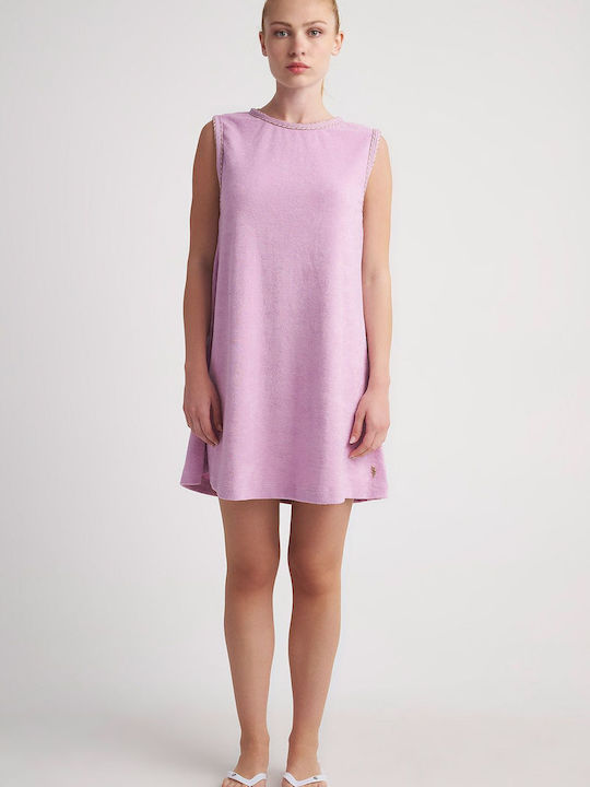 SugarFree Summer Mini Shirt Dress Dress purple