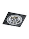 AZzardo Square Metallic Recessed Spot with Socket G53 Black 17x17cm. 1pcs