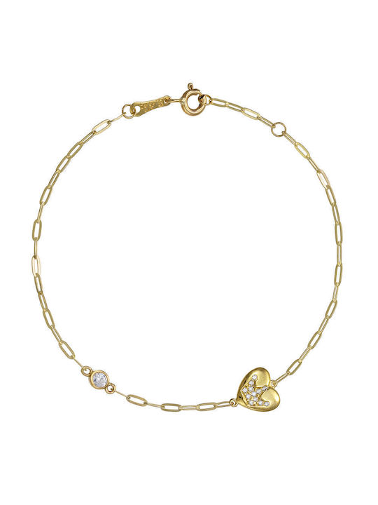 Bracelet with design Heart made of Gold 14K