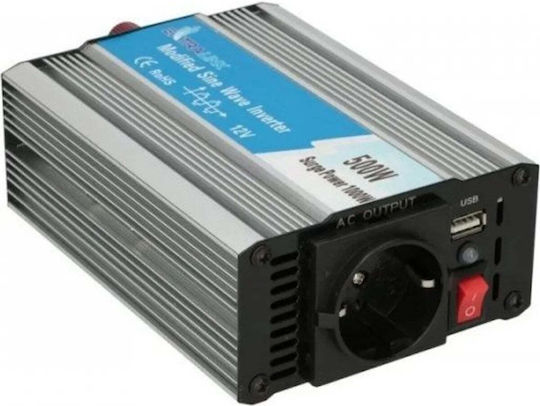 Extralink Inverter für Autos Modifizierte Sinuswelle 500W zur Umwandlung von 12V DC in 230V AC