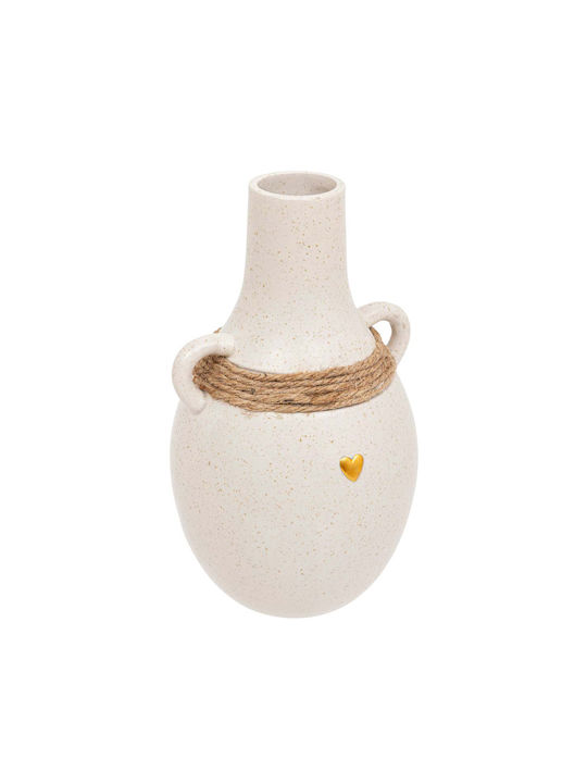 Spitishop Vază Decorativă Ceramică Ecru 14x14x22cm 1buc