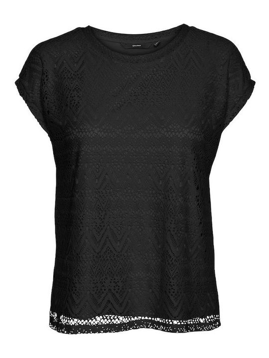 Vero Moda Women's Blouse Short Sleeve Black