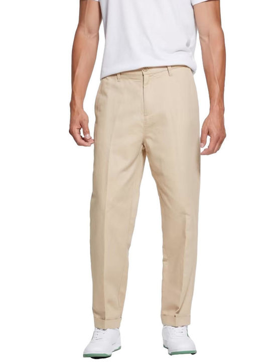 Guess Ανδρικό Παντελόνι Chino Μπέζ