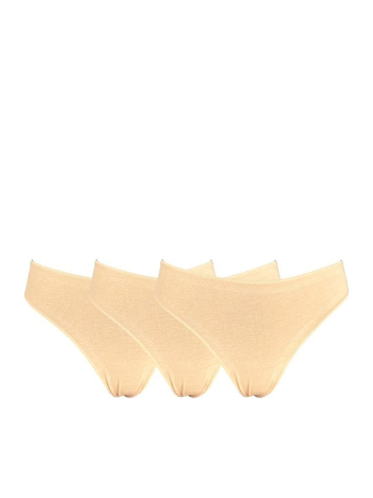 Βαμβακερά Damen Slip 3Pack Beige