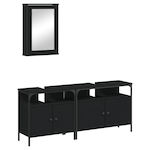 vidaXL Cabinet de chiuveta cu oglindă L42xl12xH60cm Negru