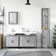 vidaXL Waschtisch mit Waschbecken, Spiegel & Säule L42xB12xH60cm Gray
