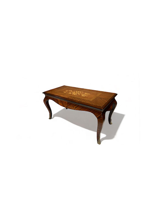 Rectangular Coffee Table Wooden Marquiterie L102xW51xH52cm