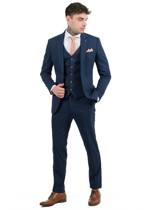 Massimo Veneziani Men's Suit with Vest NAVY