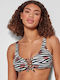 Gisela 2/30132t Bikini Top Μαγιό Διπλής Όψεως Στυλ Μπουστάκι Κορδόνια Μαυρο