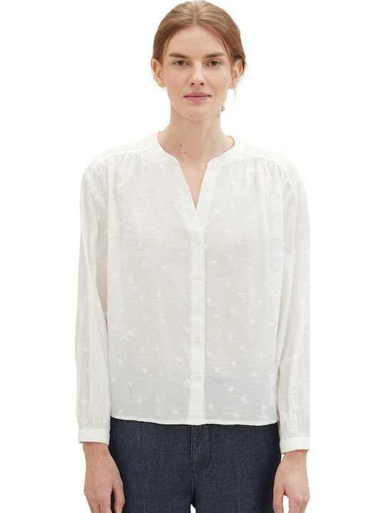 Tom Tailor Women's Long Sleeve Shirt White