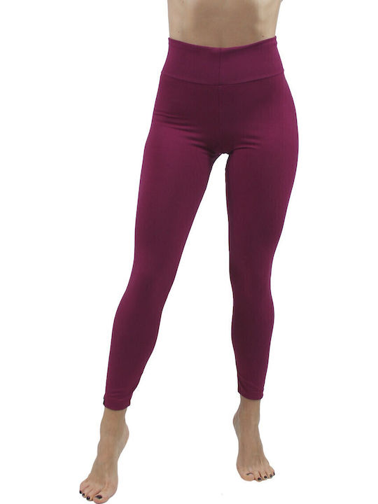 Women's Long Training Legging High Waisted & Push Up Burgundy