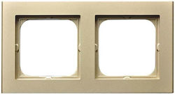 Ospel Schalterrahmen 2-fach in Gold Farbe R-2R/39