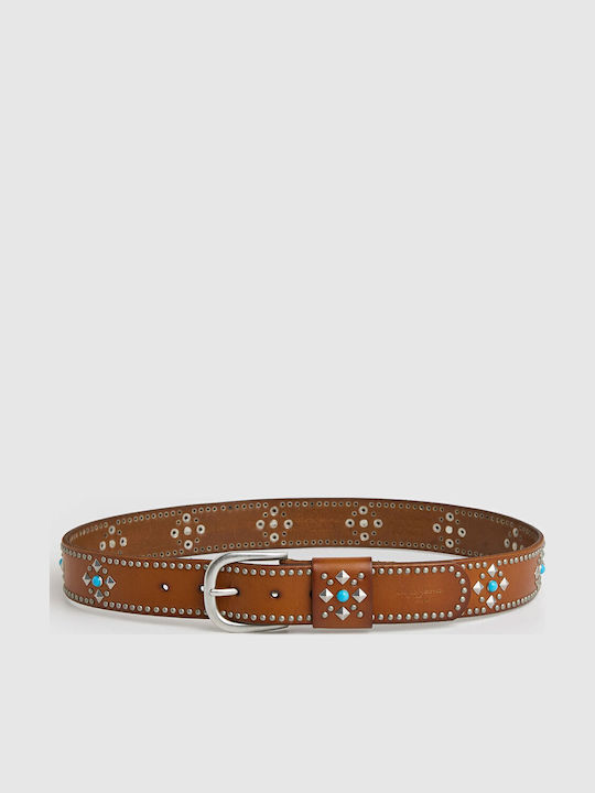 Leather Women's Belt Tabac Brown