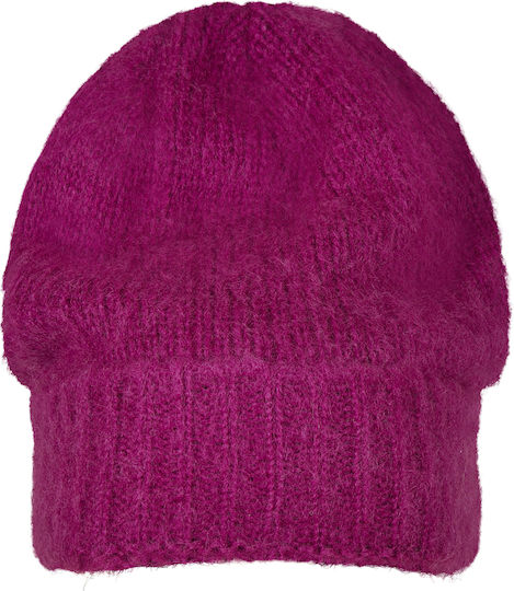 Beanie Unisex Σκούφος με Rib Πλέξη σε Φούξια χρώμα