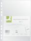 Q-Connect Plastic Binder Pockets for A4 Documents with Holes 100 Pieces