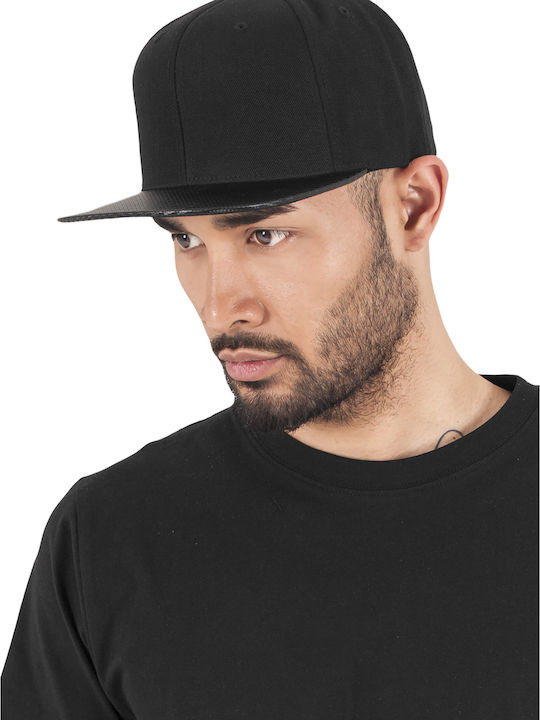 Flexfit Jockey mit geradem Schirm Schwarz