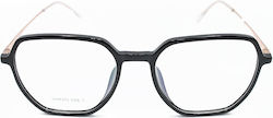 Gianni Venturi Acetate Eyeglass Frame Black 9373-1