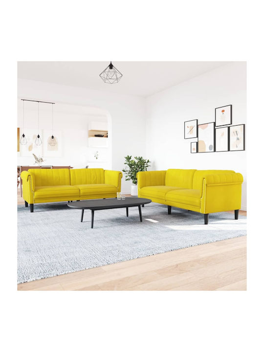 Living Room Furniture Set 2 sofas Yellow