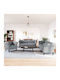 Living Room Furniture Set 3-Seater & 2-Seater & Armchair Gray