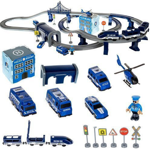 Police Town Play Set Zola Race Cars Road Signs A Figurine
