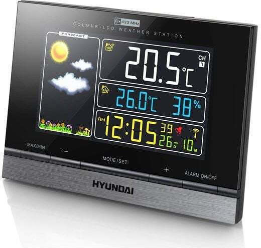 Hyundai WS2303 Wireless Stație meteorologică Digital De masă Negru
