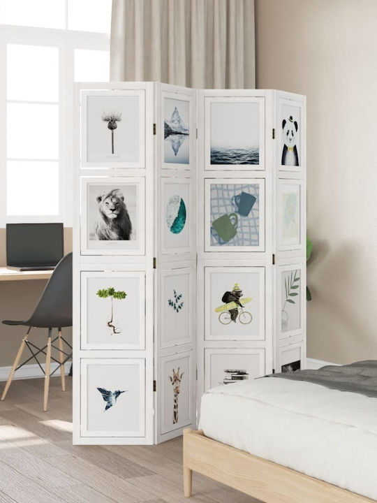 vidaXL Decorativ Paravan Lemn cu 4 Panouri 140x180cm