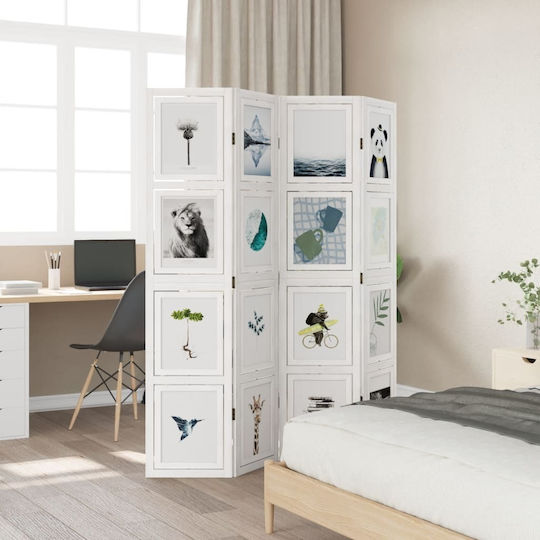 vidaXL Decorative Room Divider Wooden with 4 Panels 140x180cm