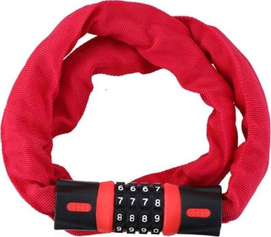 Dunlop Bicycle Cable Lock with Combination Red