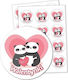 Learnhow Valentine's Day Sticker Pandas 60mm 24pcs