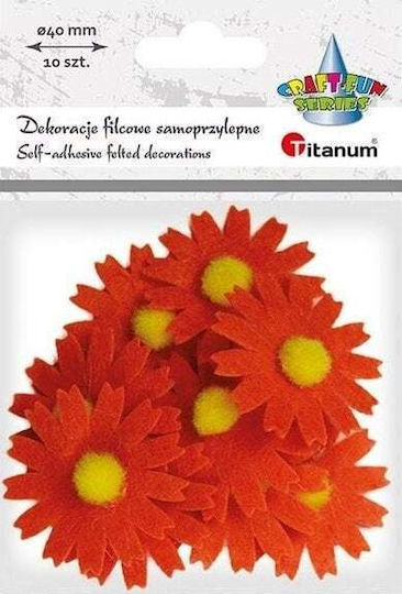 Titanum Decorative Flower for DIY Crafts Orange 10pcs