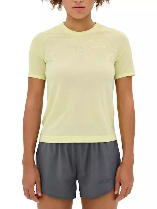 CEP Damen Sportliches Bluse Kurzärmelig Schnell trocknend Lime