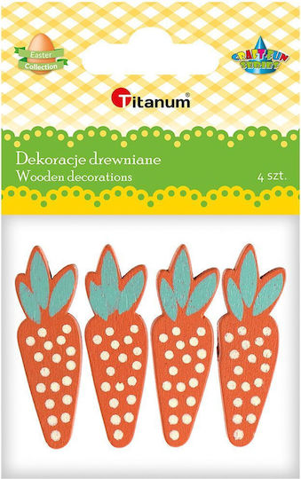 Titanum Wooden Decorative Element for DIY Crafts 4pcs 1.4x4.5cm