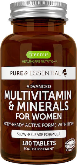 iGennus Multivitamin & Minerals for Women Πολυβιταμίνη για Ενέργεια 180 ταμπλέτες