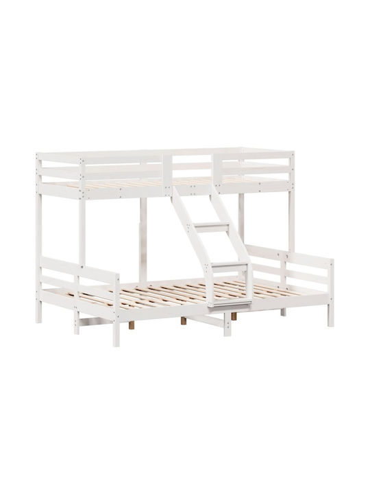 Kids Bed Bunk Semi Double White for Mattress 14...