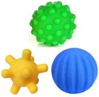Set mit 3 sensorischen Bällen Tüll 0+ Monate 6 6,5 7,5 cm Multicolor
