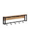 vidaXL Wooden Wall Hanger 5 Hooks Pink 87x27x10cm