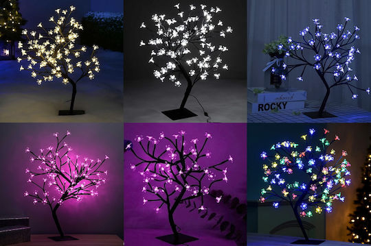 Christmas Decorative Illuminated Cherry Tree Natural Appearance 14cm Electric (Μiscellaneous Colors)