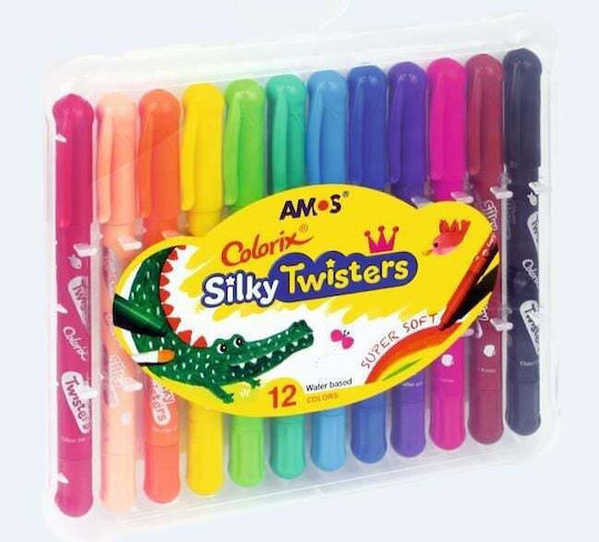 Amos Silky Twisters Coloured Pencils 12 Colors