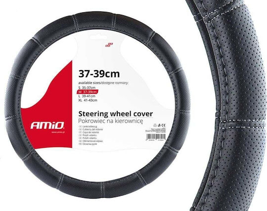 AMiO Car Steering Wheel Cover with Diameter 39cm Black