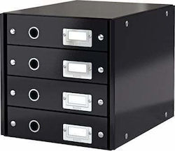 Leitz Χάρτινο Συρταράκι Γραφείου 4 Θέσεων 5.9x25.1x33cm Μαύρο