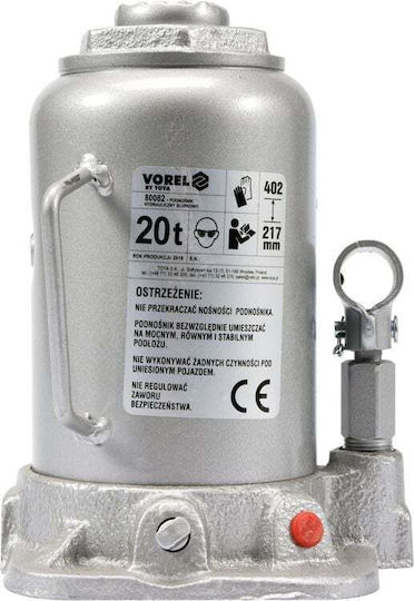 Vorel Hydraulic Bottle Jack with Lifting Capacity up to 40.2cm and Weight Capacity up to 20 Tons